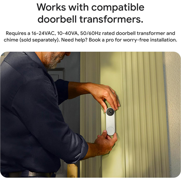 Відеодзвінок Google Nest Doorbell (wired, 3rd gen) (Hazel)