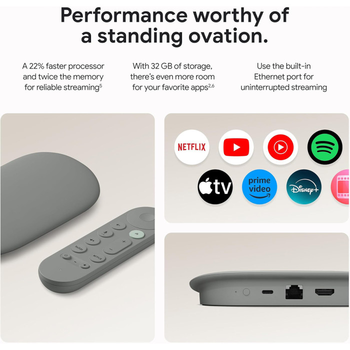 Оригінальний медіаплеєр Google TV Streamer 4K (Hazel)