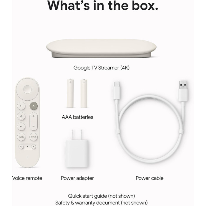 Оригінальний медіаплеєр Google TV Streamer 4K (Porcelain)